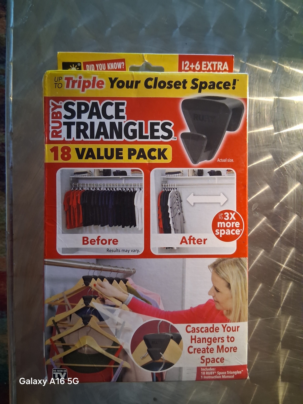 Ruby Space Triangles Closet Hanger Organizers - Black (18 Pack)